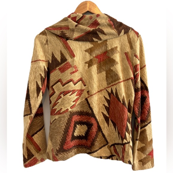 Lauren Ralph Women’s Lauren Aztec Print Lightweight Jacket Shawl Collar - Picture 2 of 5